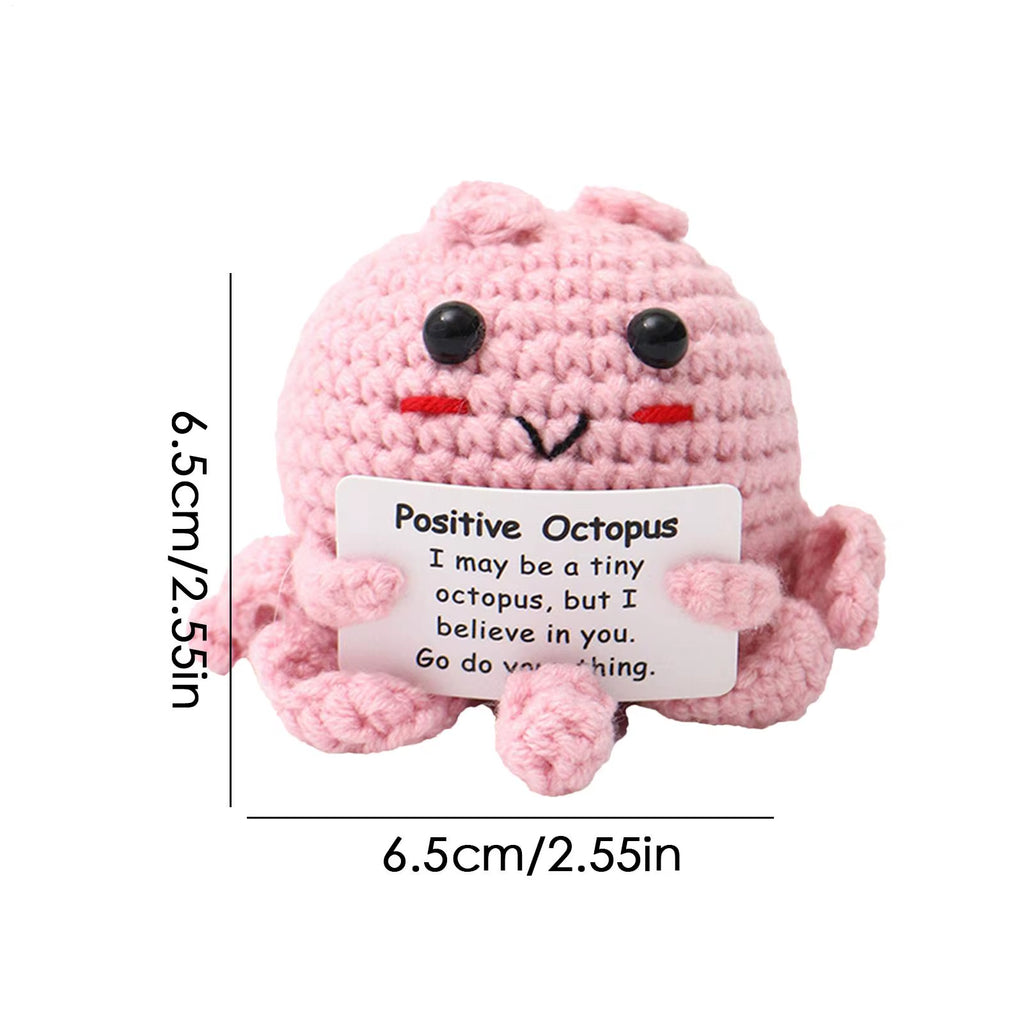 Positive Animals Octopus Positive Toy with Encouragement Card Collectible Toy for Coworkers Girls Boys Friends Teachers Women