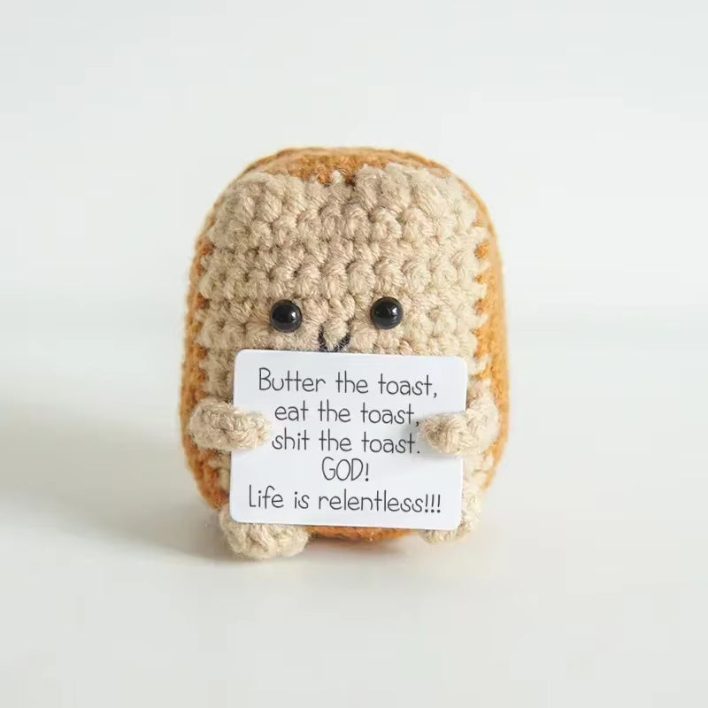 Positive Potatoes Room Decor Ornament Knit Inspired Toy Tiny Yarn Handmade Doll Funny Christams Gift Home Decoration Accessories