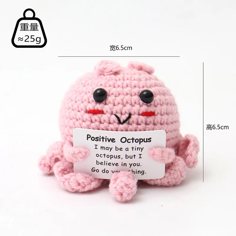 Cute Handwoven Positive Energy Duck Ornaments Handmade Crochet Support Emotional Pickles Cucumber Home Room Decor Christmas Gift