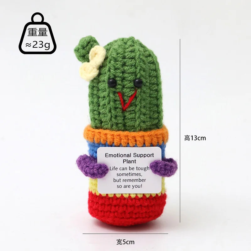 Cute Handwoven Positive Energy Duck Ornaments Handmade Crochet Support Emotional Pickles Cucumber Home Room Decor Christmas Gift