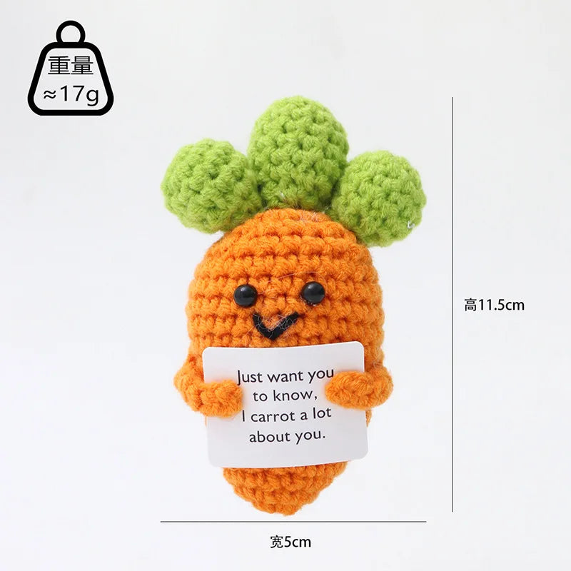 Cute Handwoven Positive Energy Duck Ornaments Handmade Crochet Support Emotional Pickles Cucumber Home Room Decor Christmas Gift