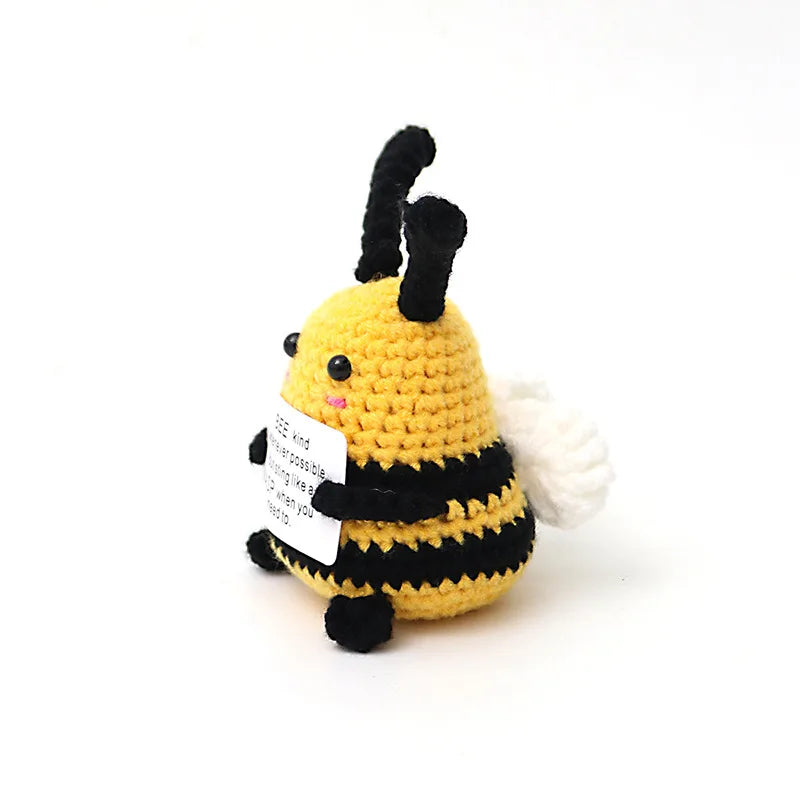 Cute Handwoven Positive Energy Duck Ornaments Handmade Crochet Support Emotional Pickles Cucumber Home Room Decor Christmas Gift