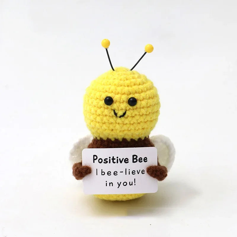 Cute Handwoven Positive Energy Duck Ornaments Handmade Crochet Support Emotional Pickles Cucumber Home Room Decor Christmas Gift