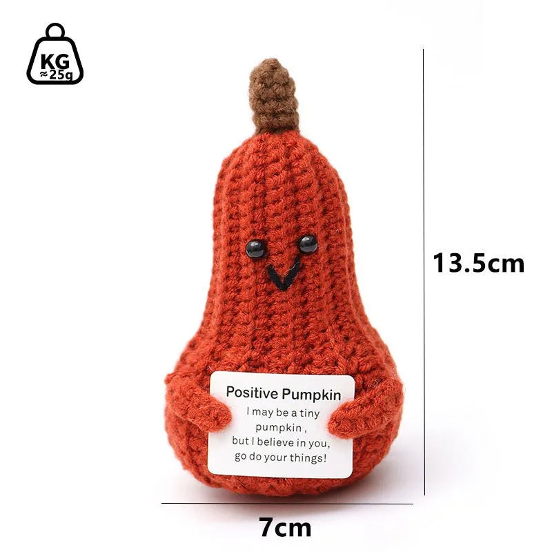 Cute Handwoven Positive Energy Duck Ornaments Handmade Crochet Support Emotional Pickles Cucumber Home Room Decor Christmas Gift