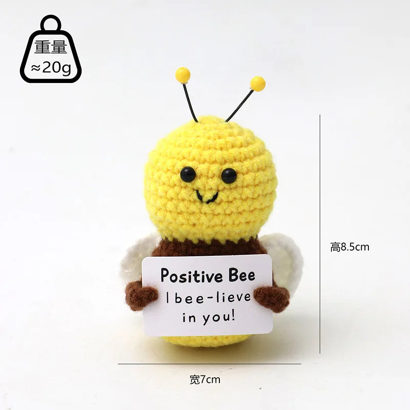 Cute Handwoven Positive Energy Duck Ornaments Handmade Crochet Support Emotional Pickles Cucumber Home Room Decor Christmas Gift