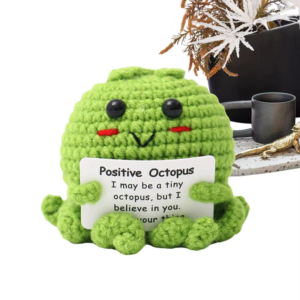 Positive Animals Octopus Positive Toy with Encouragement Card Collectible Toy for Coworkers Girls Boys Friends Teachers Women